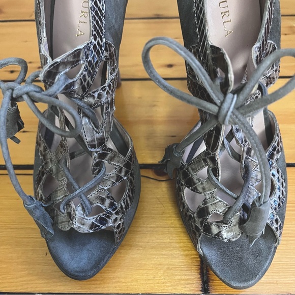 Furla Suede Lace-Up Stiletto Heels - Picture 5 of 11